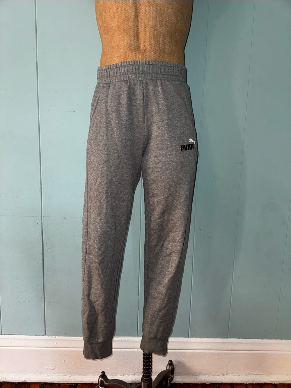 Puma Gray Men's Joggers with Logo